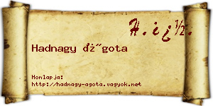 Hadnagy Ágota névjegykártya