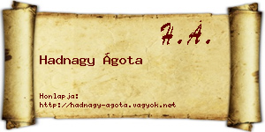 Hadnagy Ágota névjegykártya